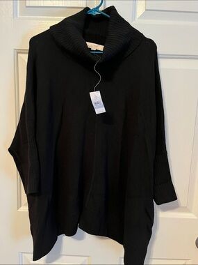 NWT LOFT Black Cowl Neck Oversized Style Sweater